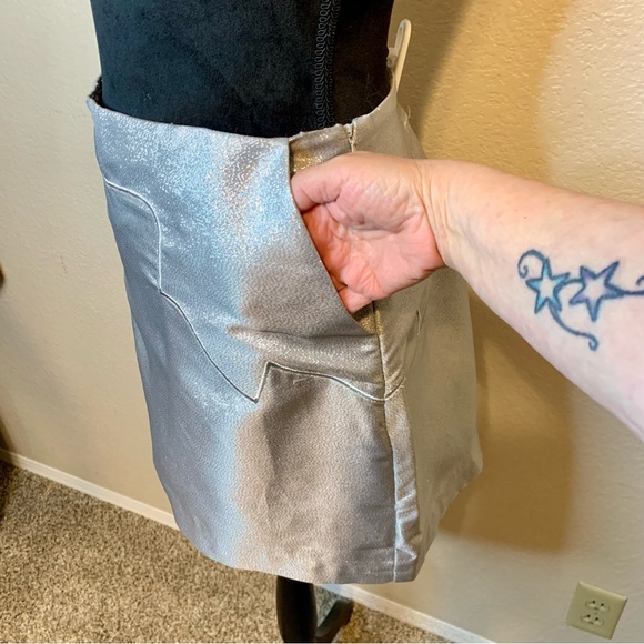 Silver Mini Skirt - Picture 2 of 14